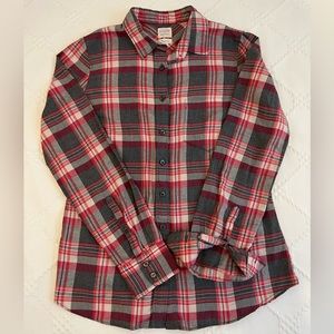 J.Crew Women’s Red & Grey Plaid Button Front Shirt